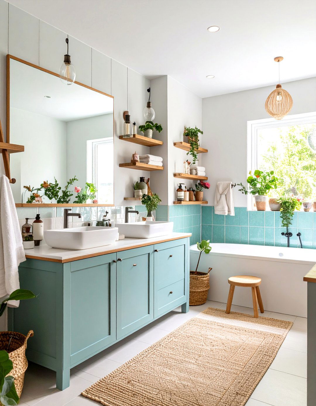 Pastel Zellige Shimmer Warms Compact Spaces - 25 bathroom tile ideas