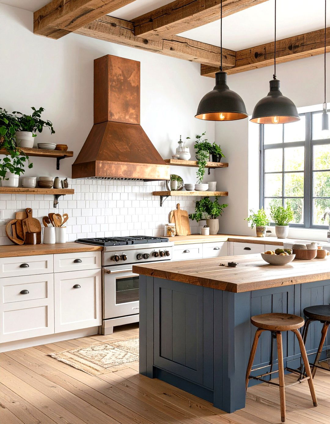 Patina Metal Range Hood Crowns the Boho Kitchen - 25 boho kitchen ideas