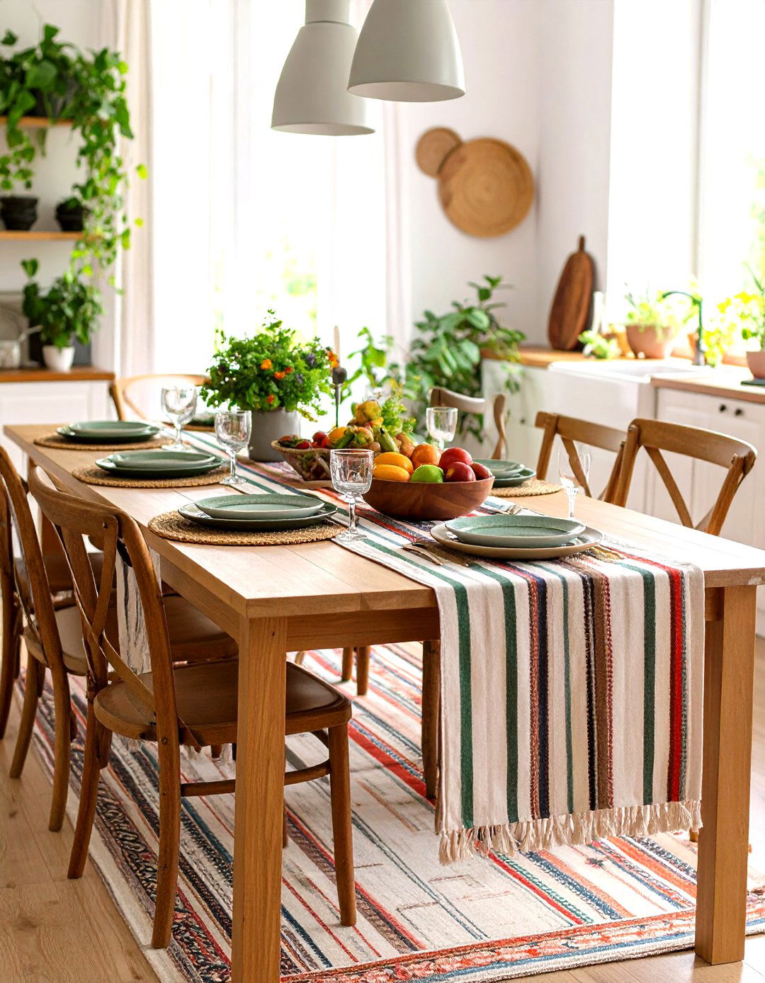 Patterned Tablecloth Layer for Dining Table Personality - 25 dining table decor ideas