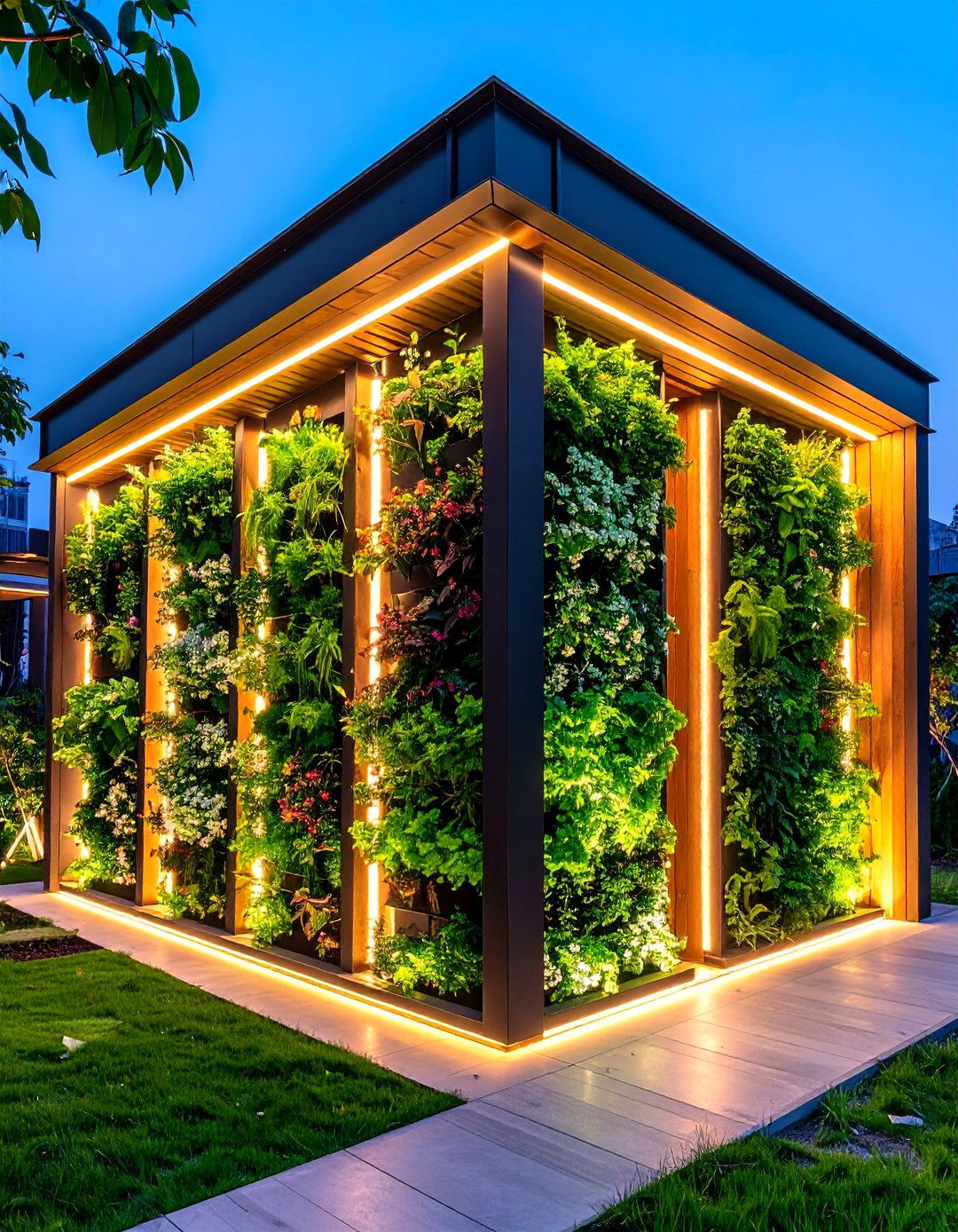Pavilion With Living Wall Screens - 25 outdoor pavilion ideas