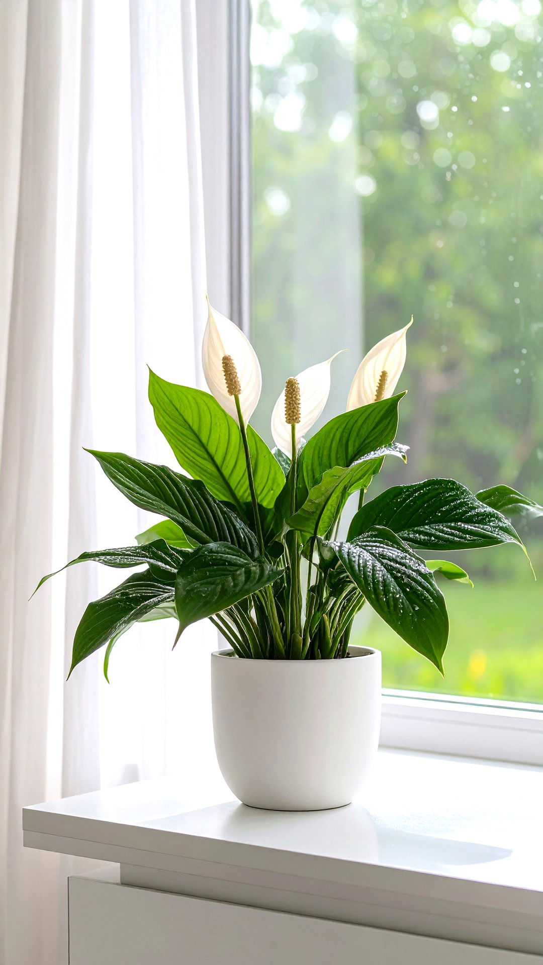 Peace Lily Shade Friendly Blooms - 25 indoor plants that don't need sun