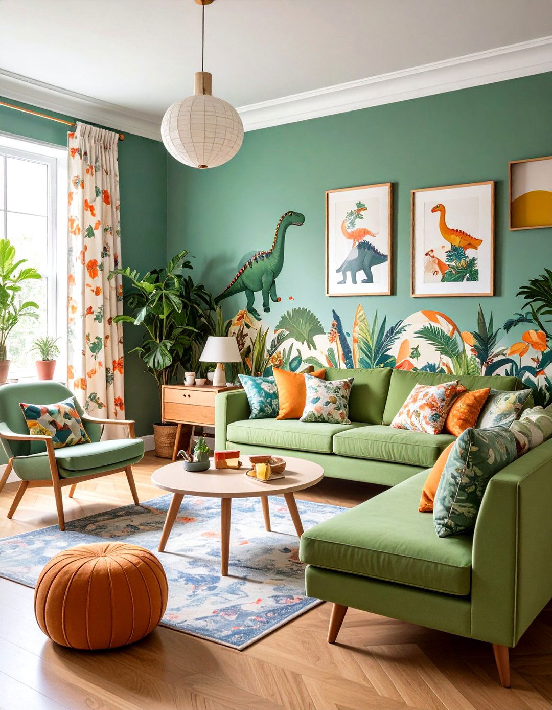 Peel and Stick Dino Wallpaper Nods to s Revival - 25 dinosaur-themed kids' room ideas