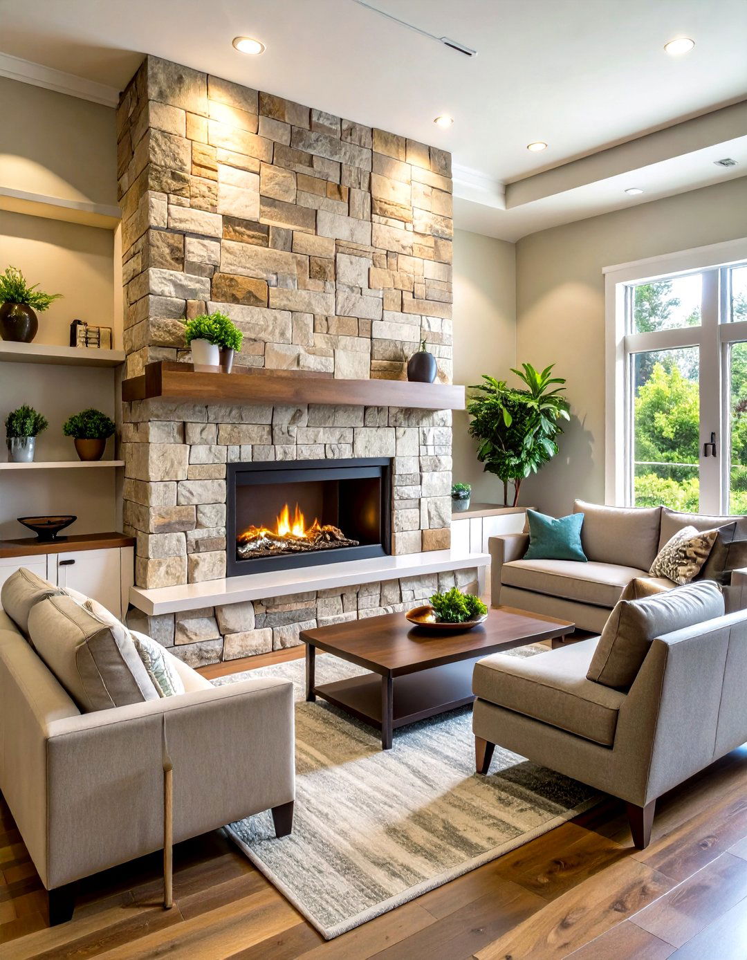 Peel and Stick Faux Stone Fireplace Backsplash Welcomes Renters - 25 fireplace backsplash ideas