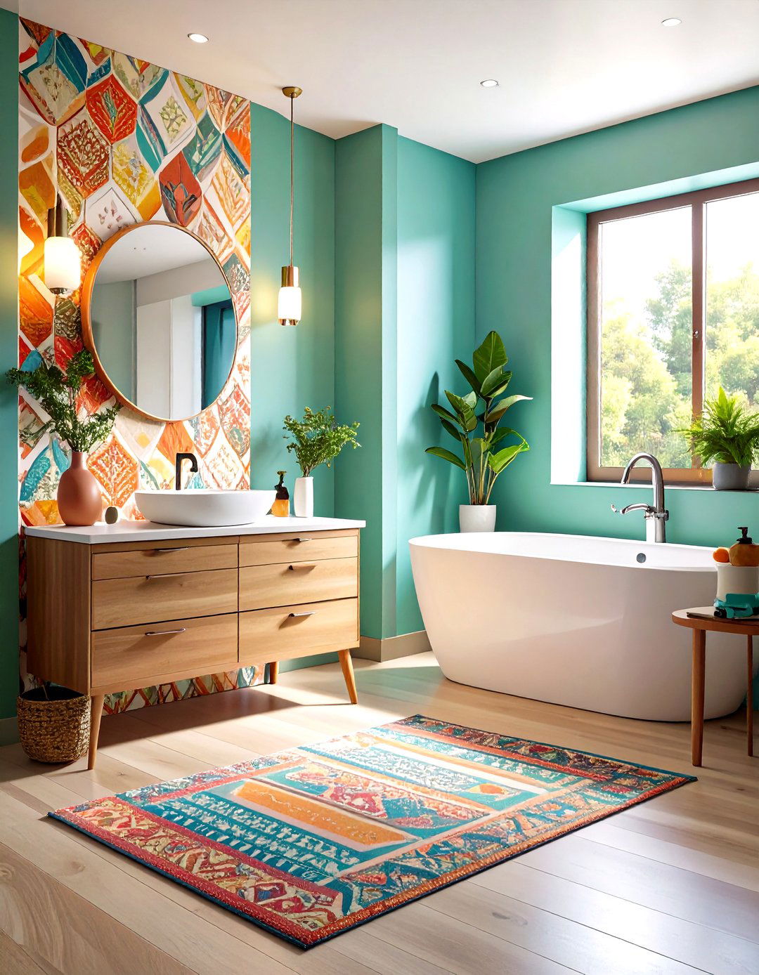 Peel and Stick Wallpaper Adds Wow Without Paint - 25 apartment bathroom ideas