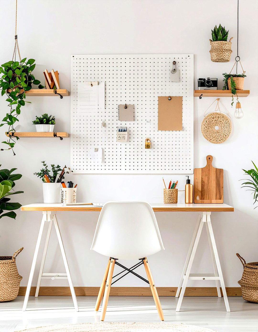 Pegboard Command Center Tames Supplies Vertically - 25 minimalist dorm room ideas