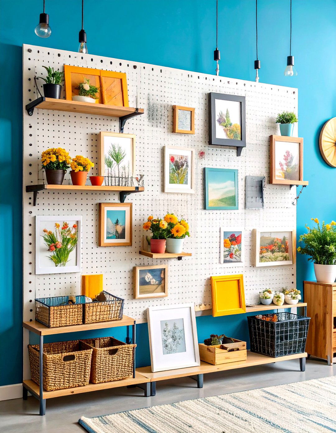 Pegboard Modular Family Picture Wall - 25 family picture wall ideas
