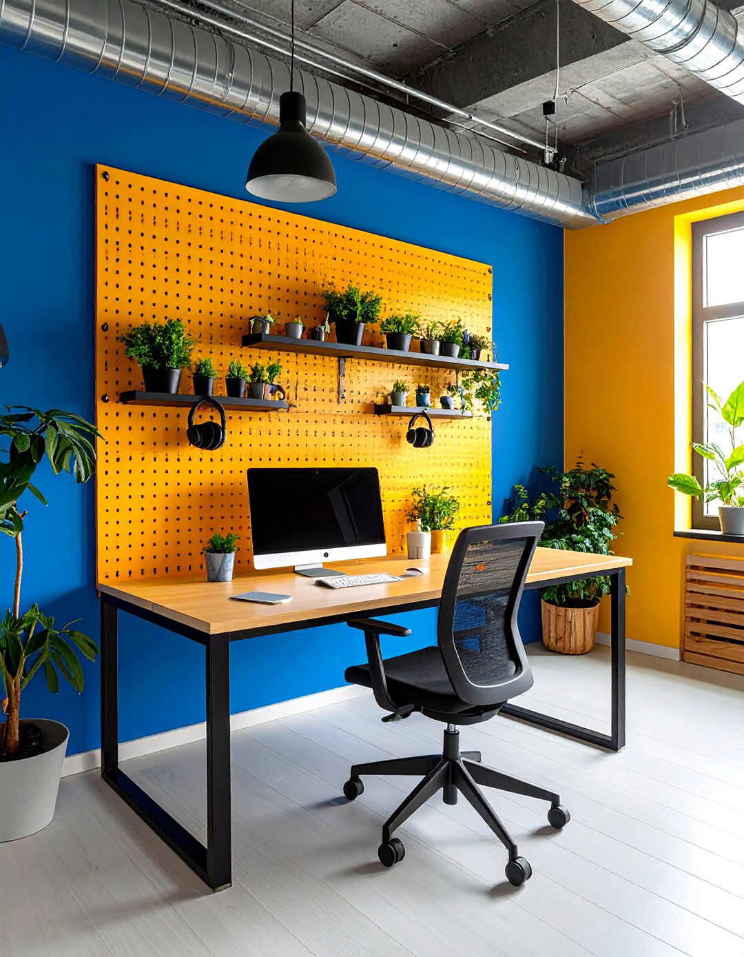 Pegboard Wall Turns Tools Into Decor - 25 office storage ideas