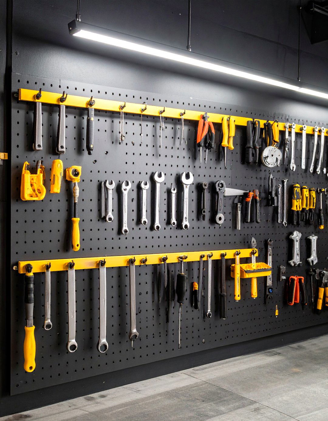 Pegboard Workshop Organizes Every Black Garage Wall - 25 black garage ideas