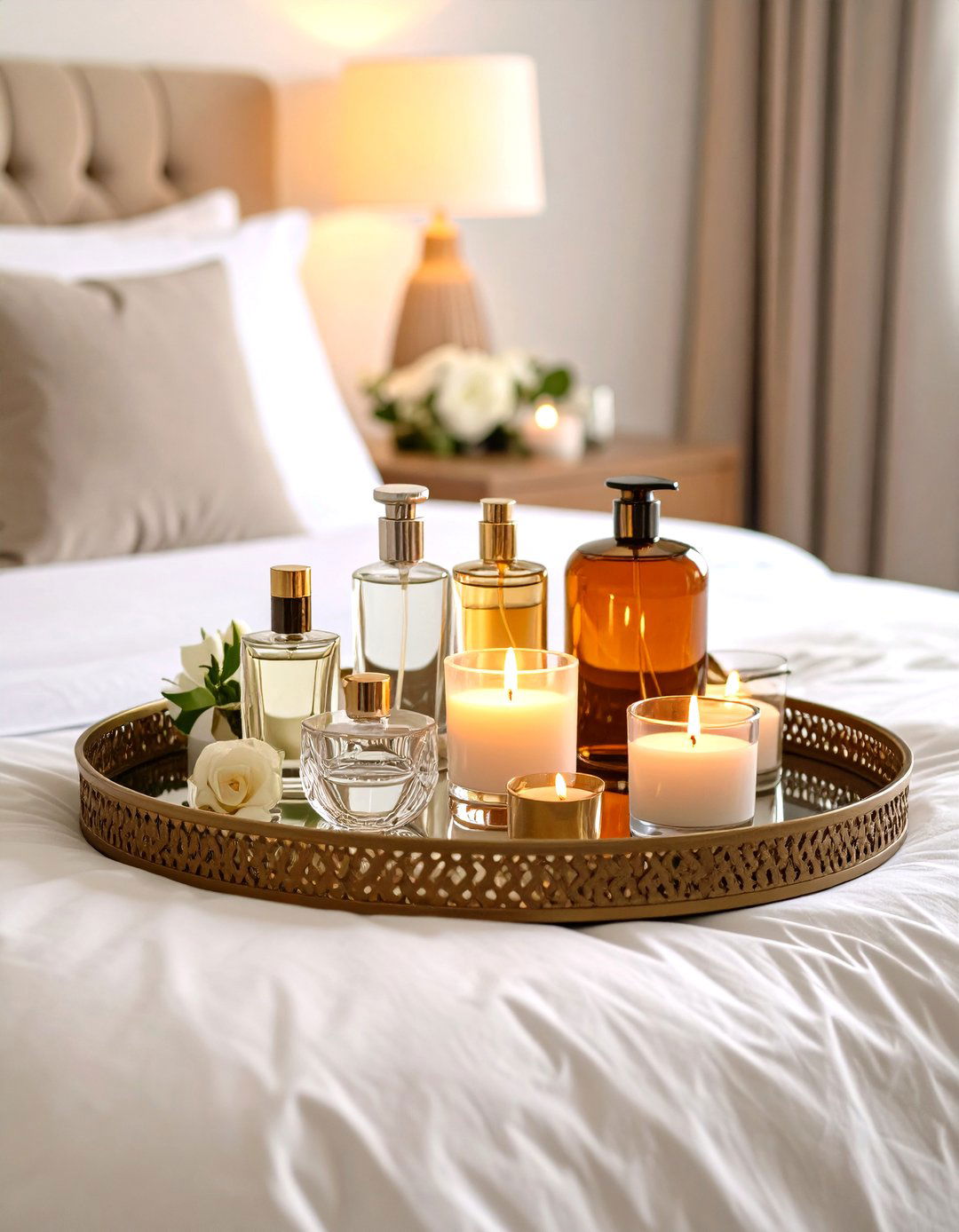 Perfume Tray a la Chanel - 25 parisian themed bedroom ideas