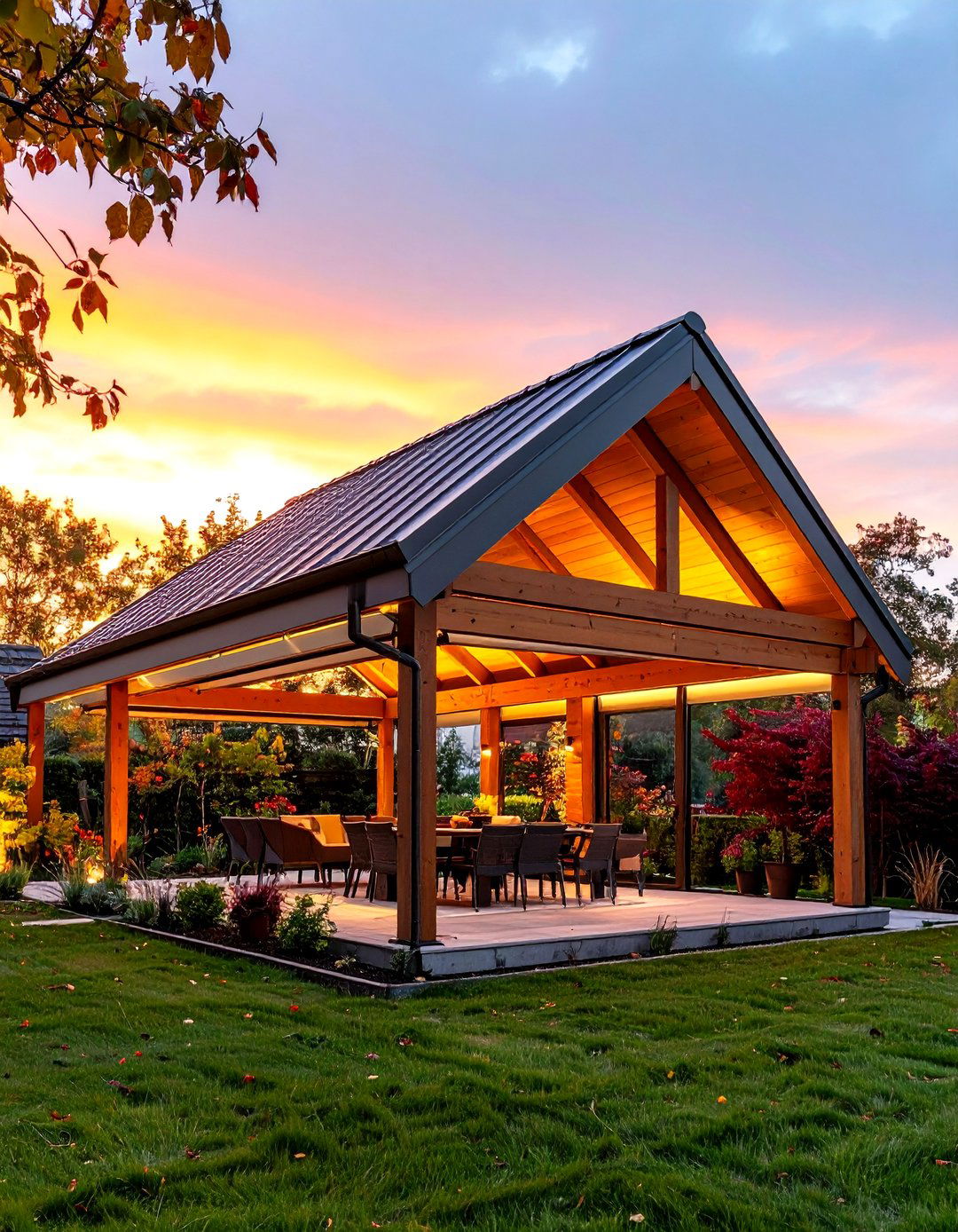 Pergola Gable Hybrid with Louvered Panels - 25 gable patio roof design ideas