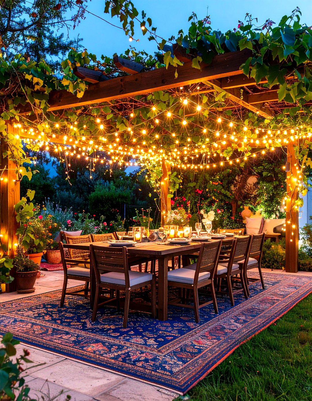 Pergola Lit Alfresco Dining Outdoor Living Space - 25 outdoor living space ideas