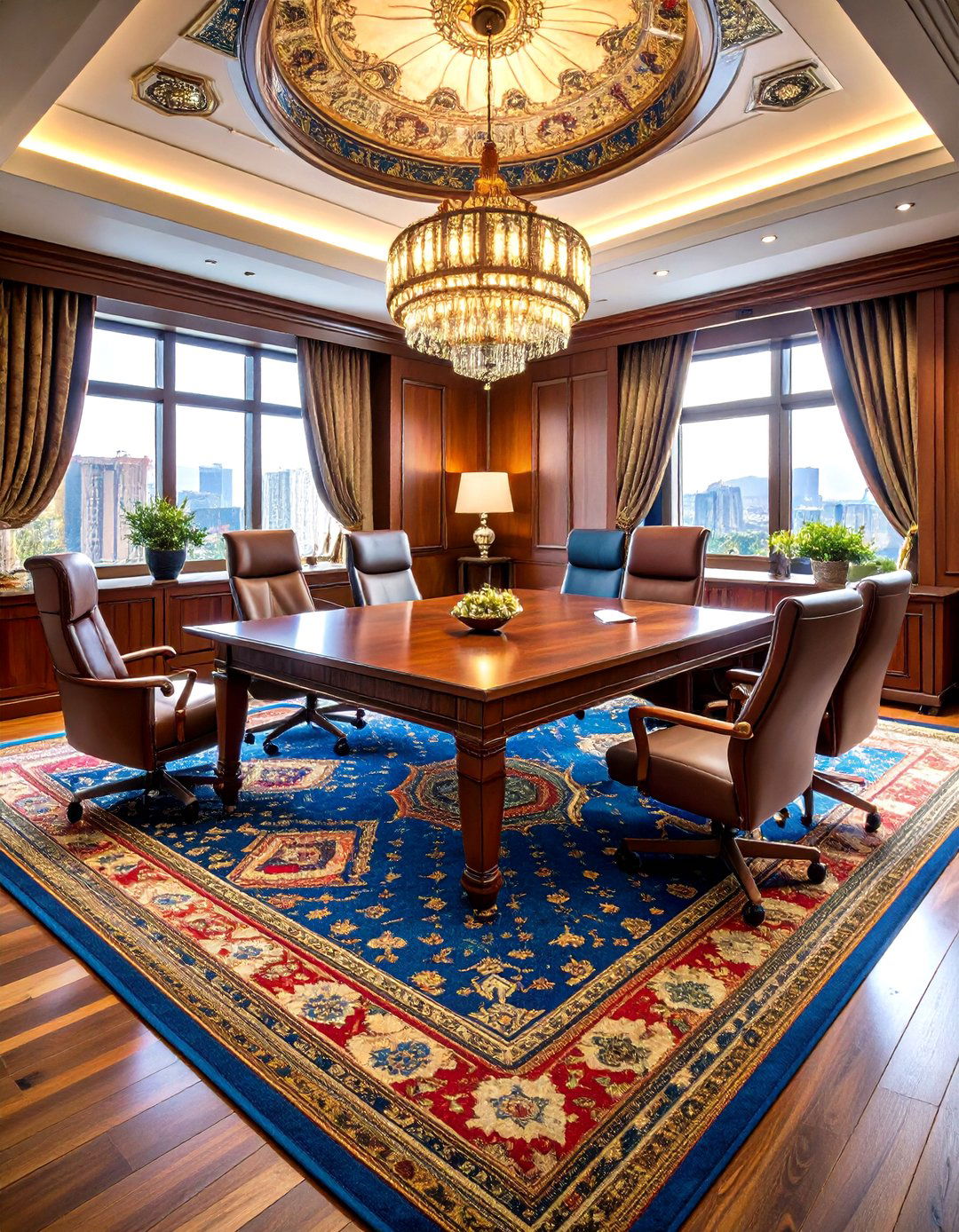 Persian Inspired Oriental Rug for Sophistication - 25 office rug ideas