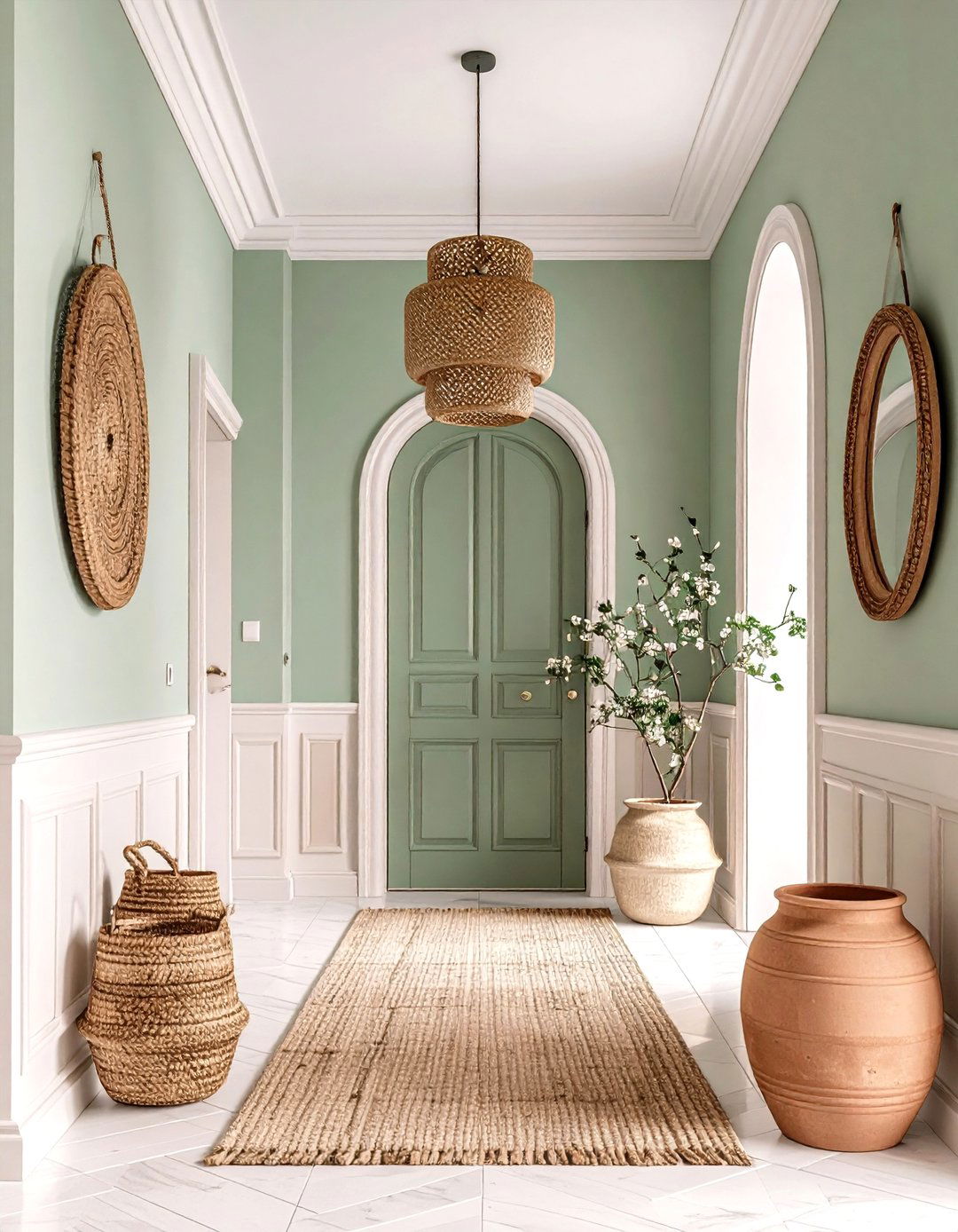 Pistachio Green Hallway for Subtle Cheer - 25 green hallway ideas