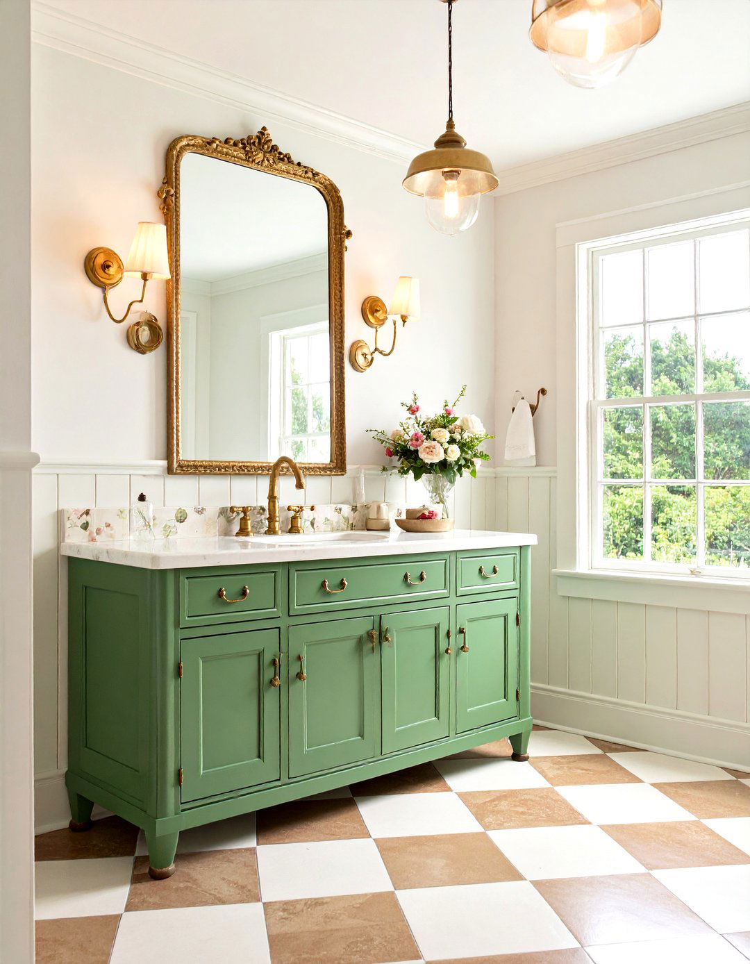 Pistachio Green Vanity Bathroom With Vintage Charm - 25 bathroom with green vanity