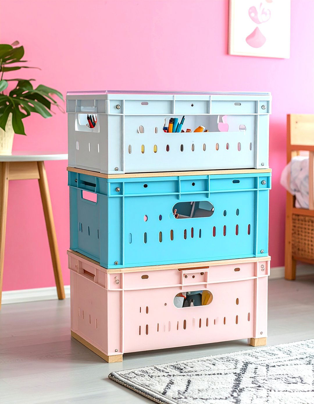Plastic Milk Crate Storage Hack for a s Bedroom - 25 90s bedroom decor ideas