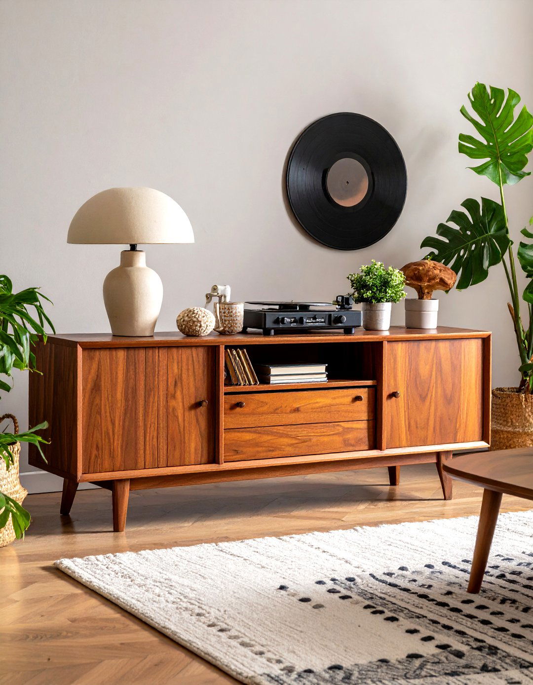 Platform Media Consoles Streamlining a s Living Room - 25 70s living room ideas