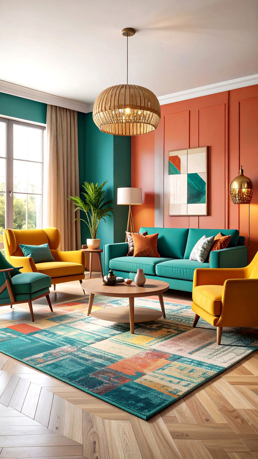 Playful Color Blocking Across Furnishings - 25 aesthetic living room ideas