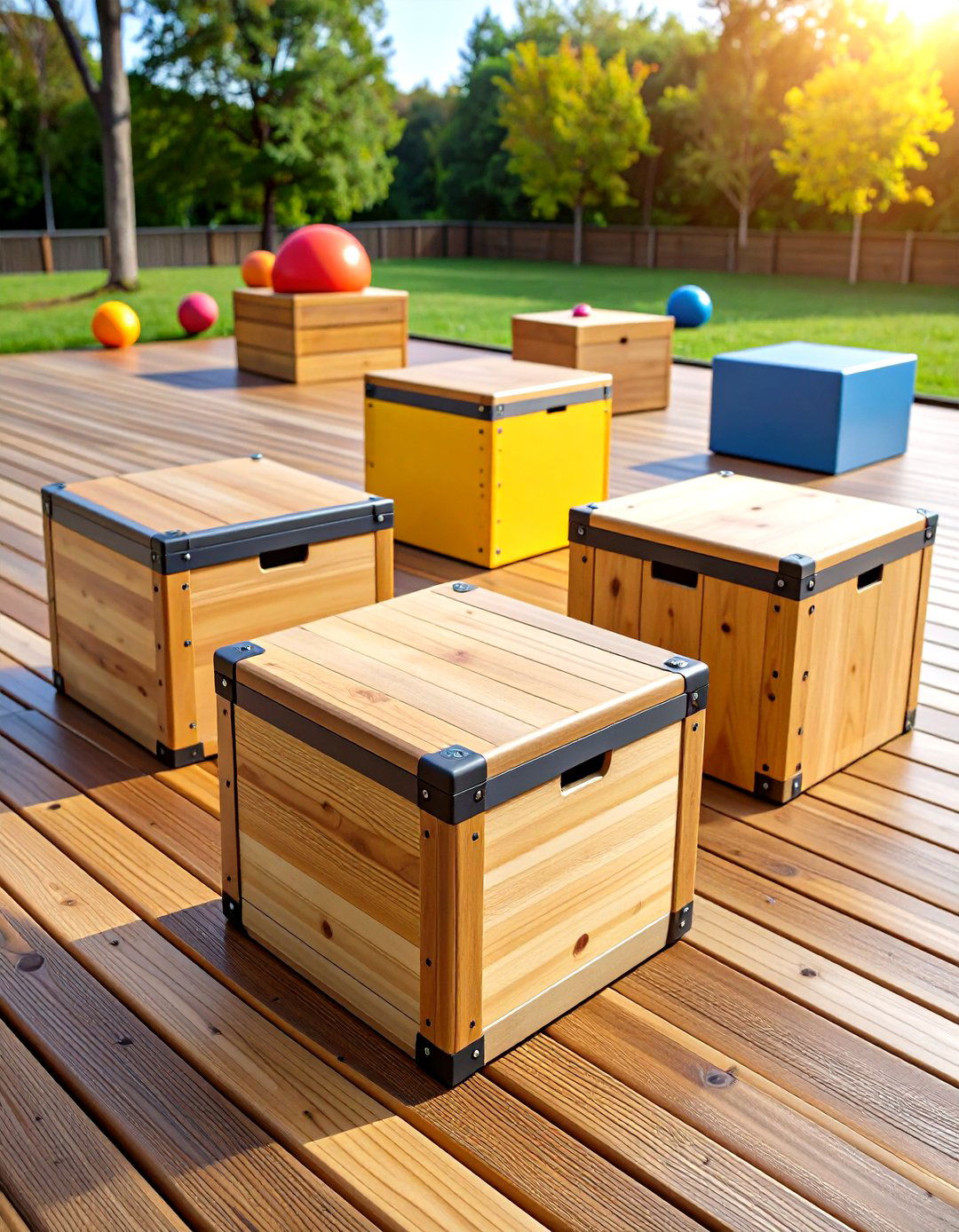 Plyometric Box Array Outdoor Gym - 25 outdoor gym ideas