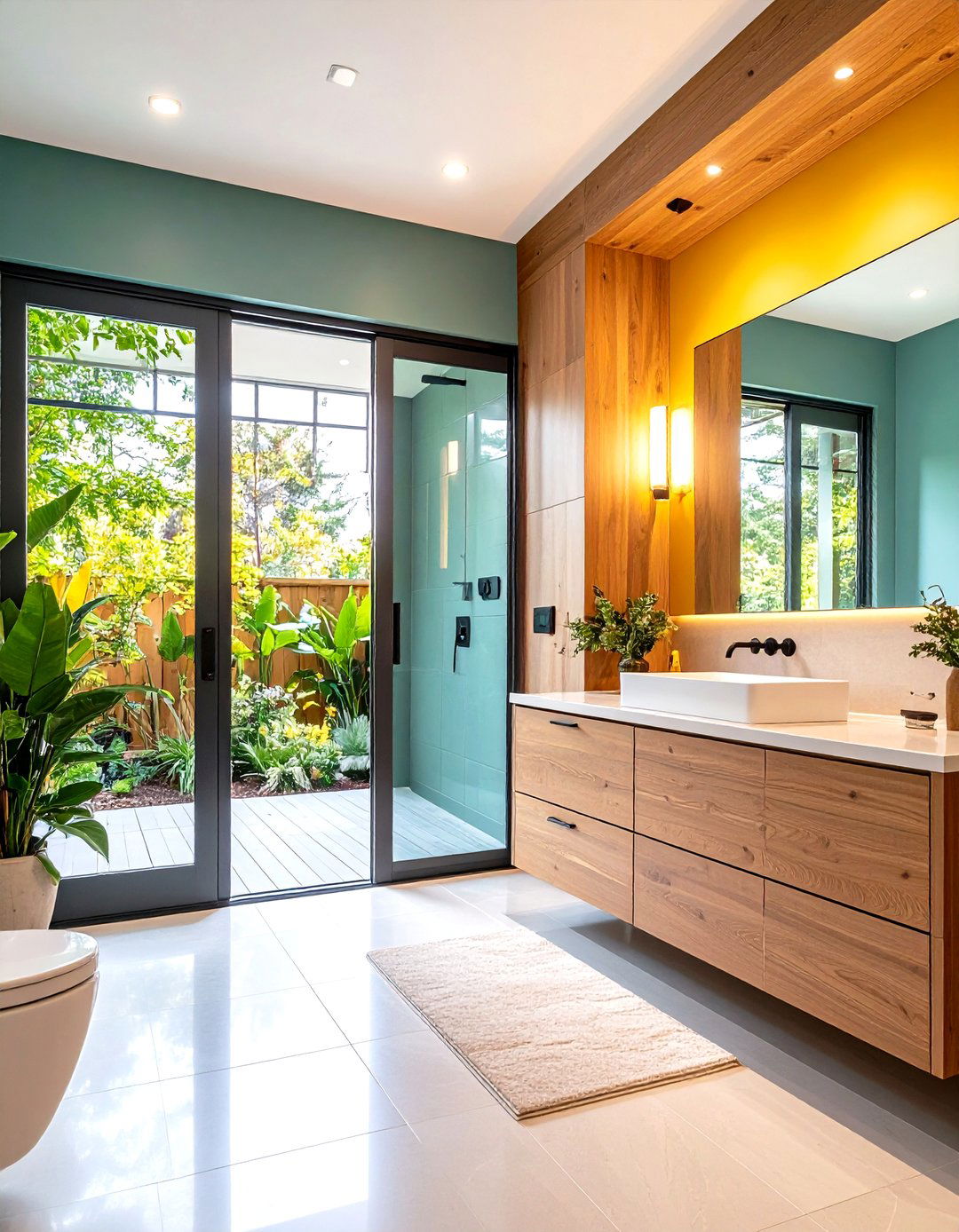 Pocket Door to Save Critical Swing Space in the Ensuite Bathroom - 25 ensuite bathroom ideas