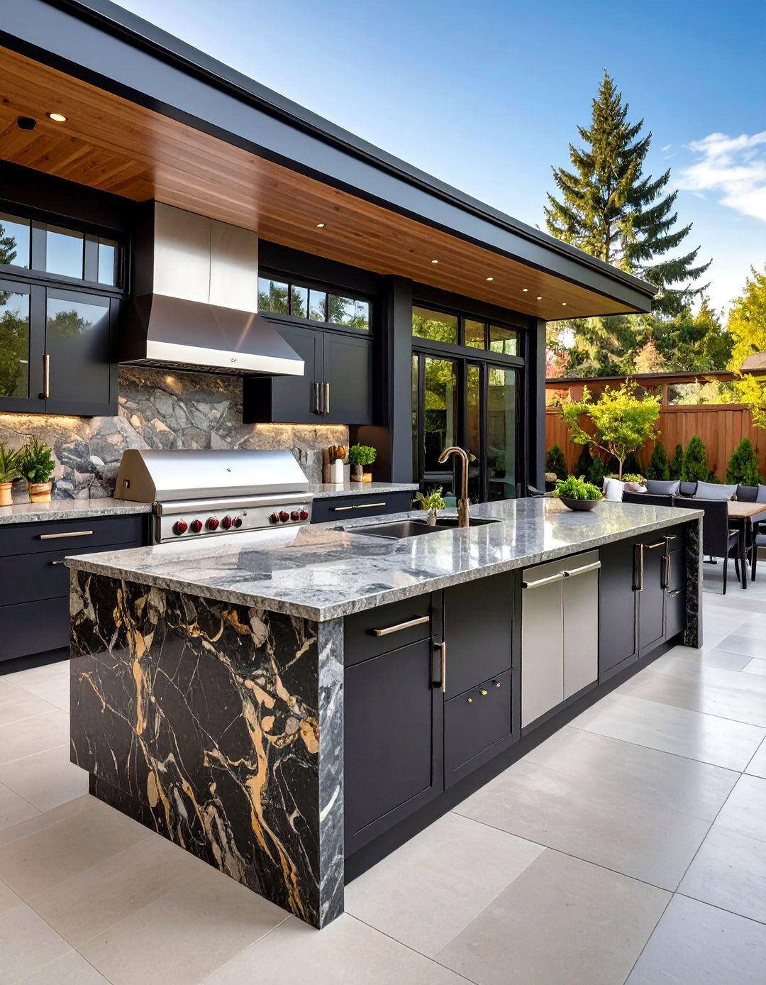 Polished Granite Countertop for Endless Durability - 25 outdoor kitchen countertop ideas