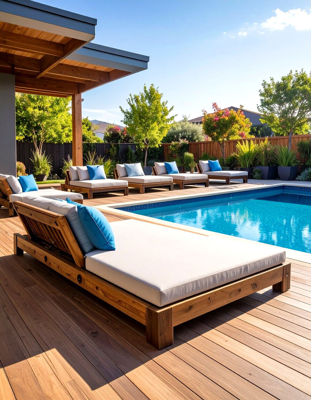 Pool Deck with Built In Storage Benches - 25 above-ground pool with deck ideas
