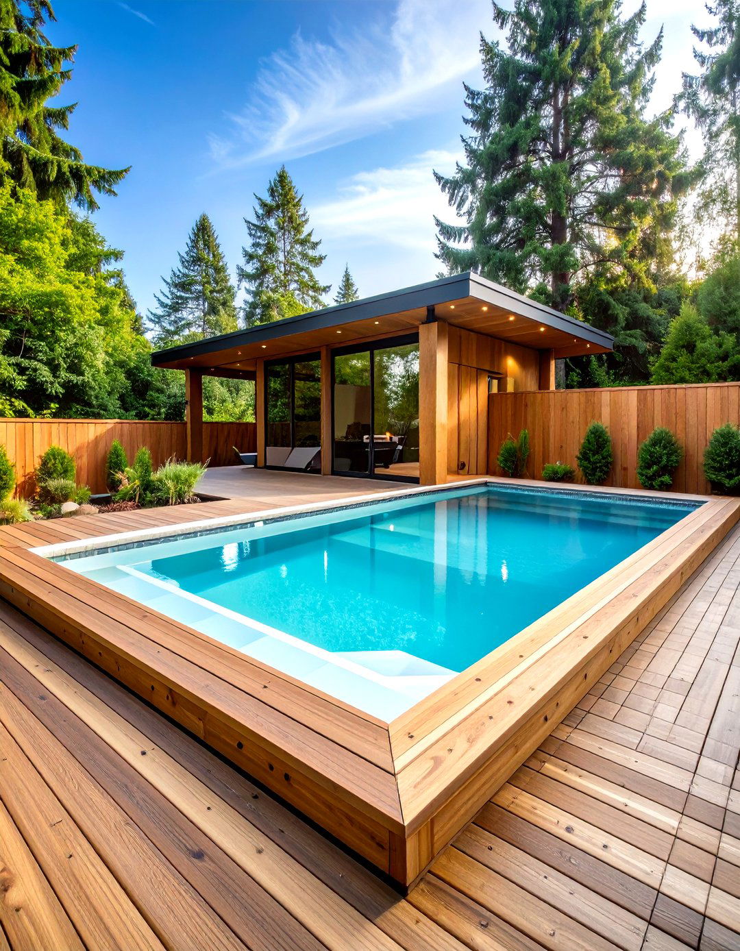 Pool Deck with Hot Tub Extension - 25 above-ground pool with deck ideas