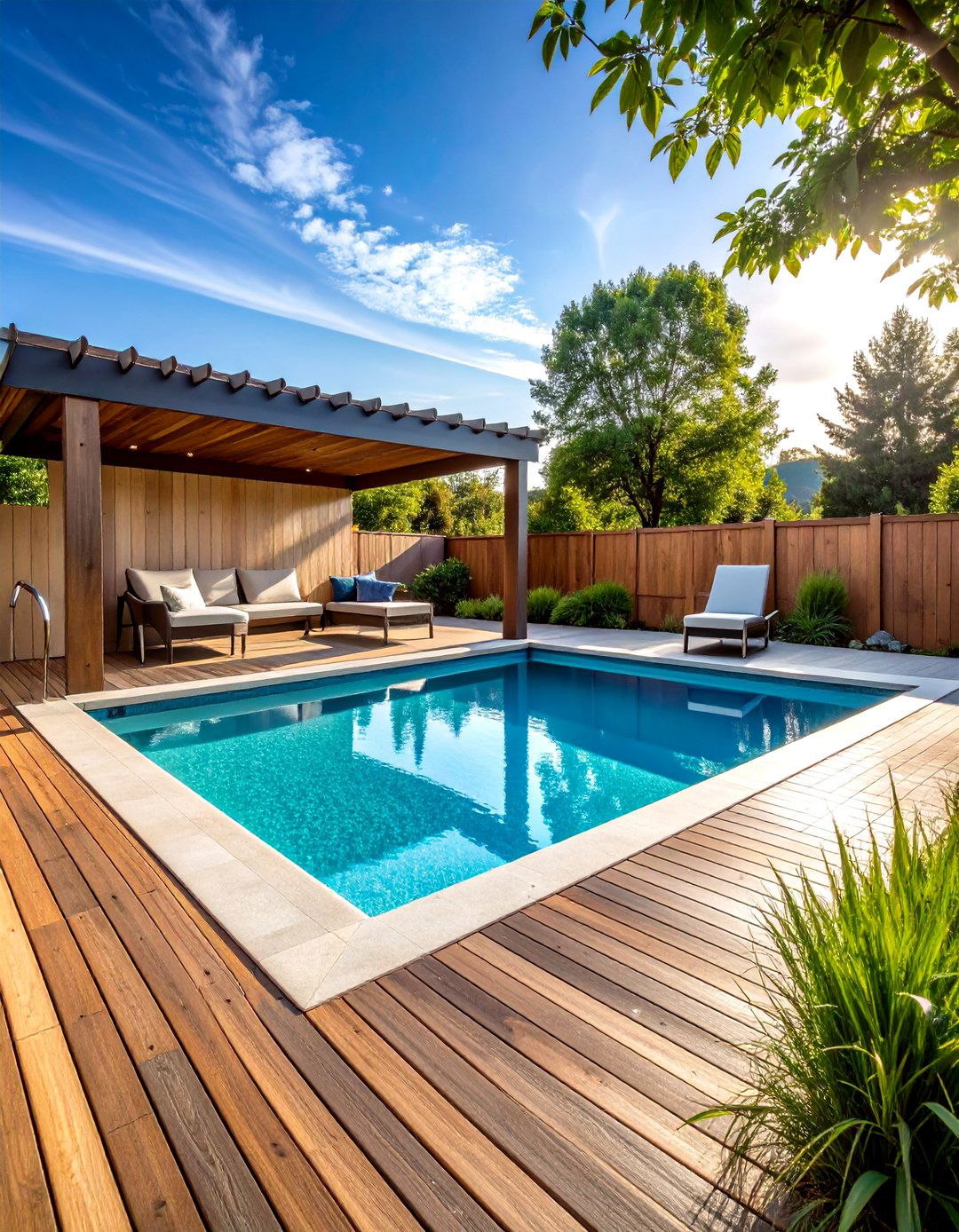 Poolside Patio Deck With Cool Non Slip Surface - 25 patio deck ideas
