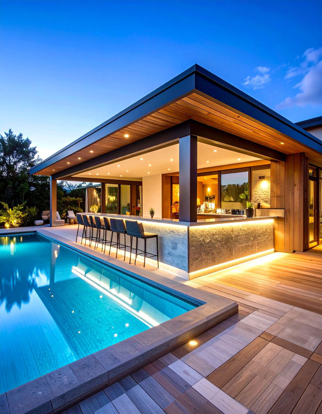 Poolside Pavilion With a Swim Up Bar - 25 outdoor pavilion ideas