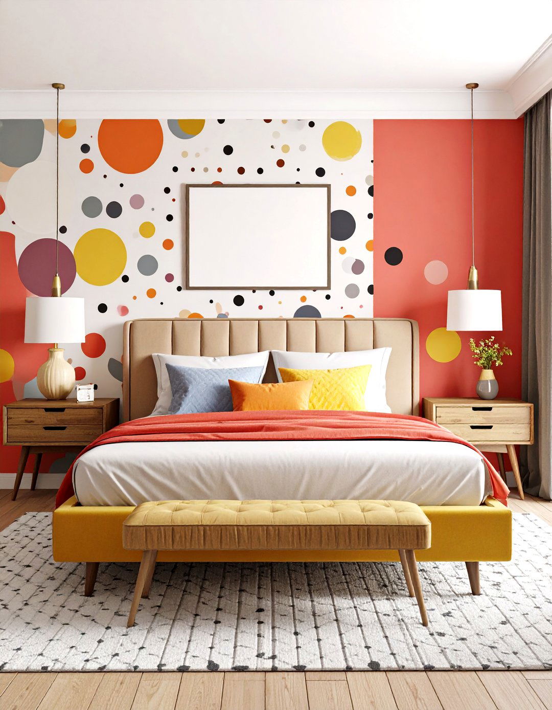 Pop Art Accent Wall in a s Bedroom - 25 60s bedroom ideas