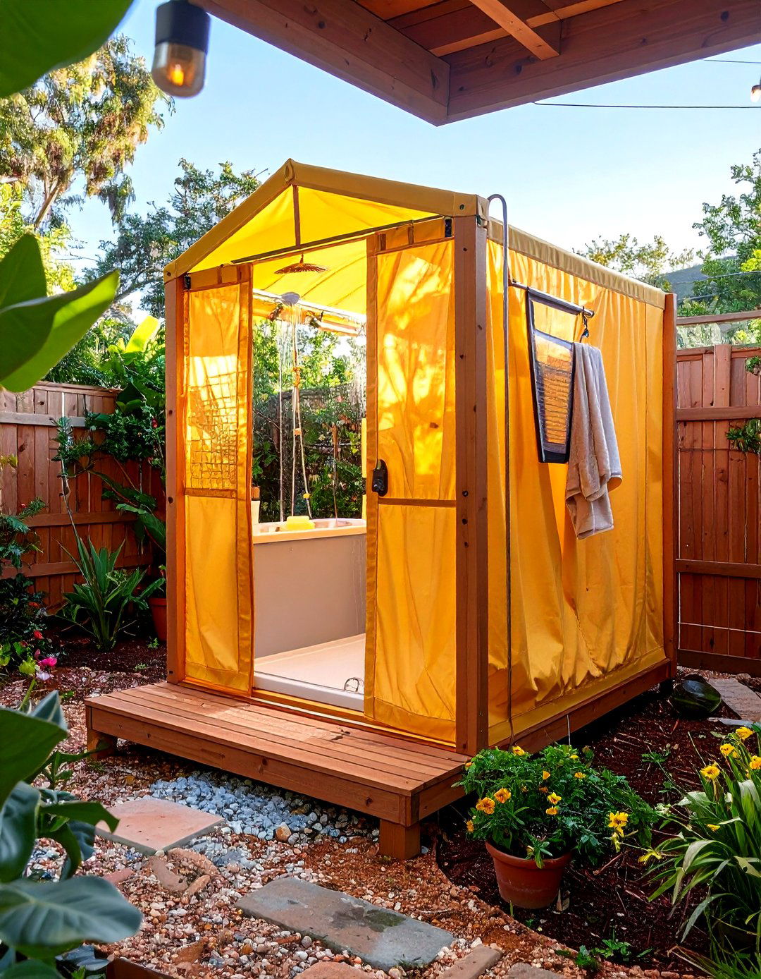 Pop Up Privacy Tent Shower - 25 outdoor bathroom ideas