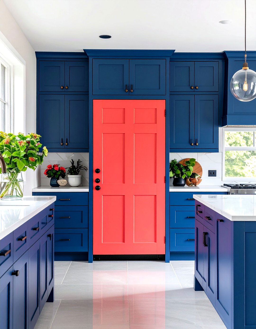 Pop of Bold Color - 25 pantry door ideas