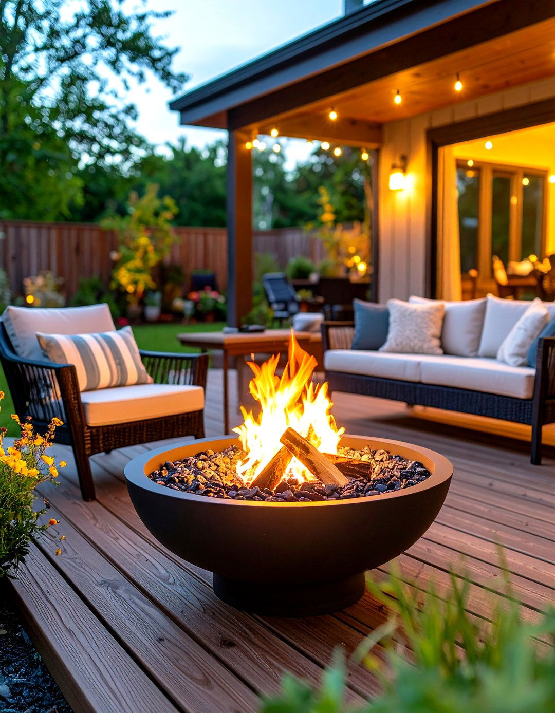 Portable Fire Bowl Suits Compact Outdoor Living Rooms - 25 outdoor living room ideas