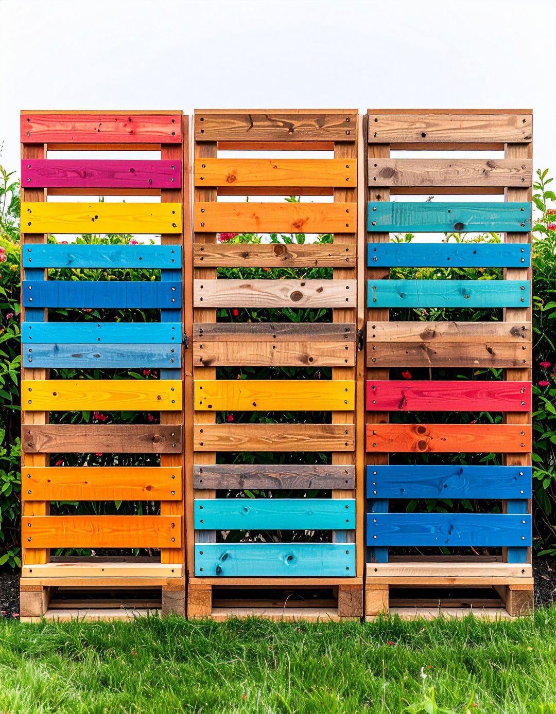 Portable Pallet Privacy Screen Fence - 25 pallet fence ideas