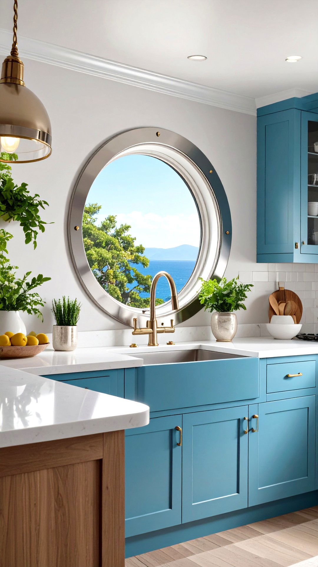 Porthole Window or Mirror for Nautical Nod - 25 coastal kitchen ideas