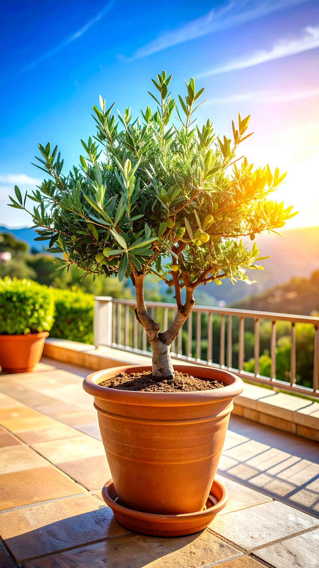 Potted Olive Tree Focus That Moves with the Seasons - 25 greek garden ideas