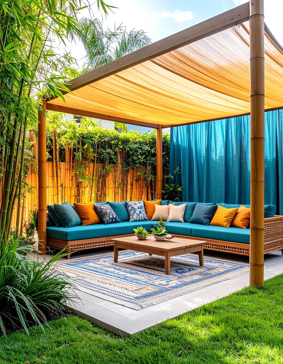 Privacy Screens Shape a Secluded Outdoor Living Room - 25 outdoor living room ideas