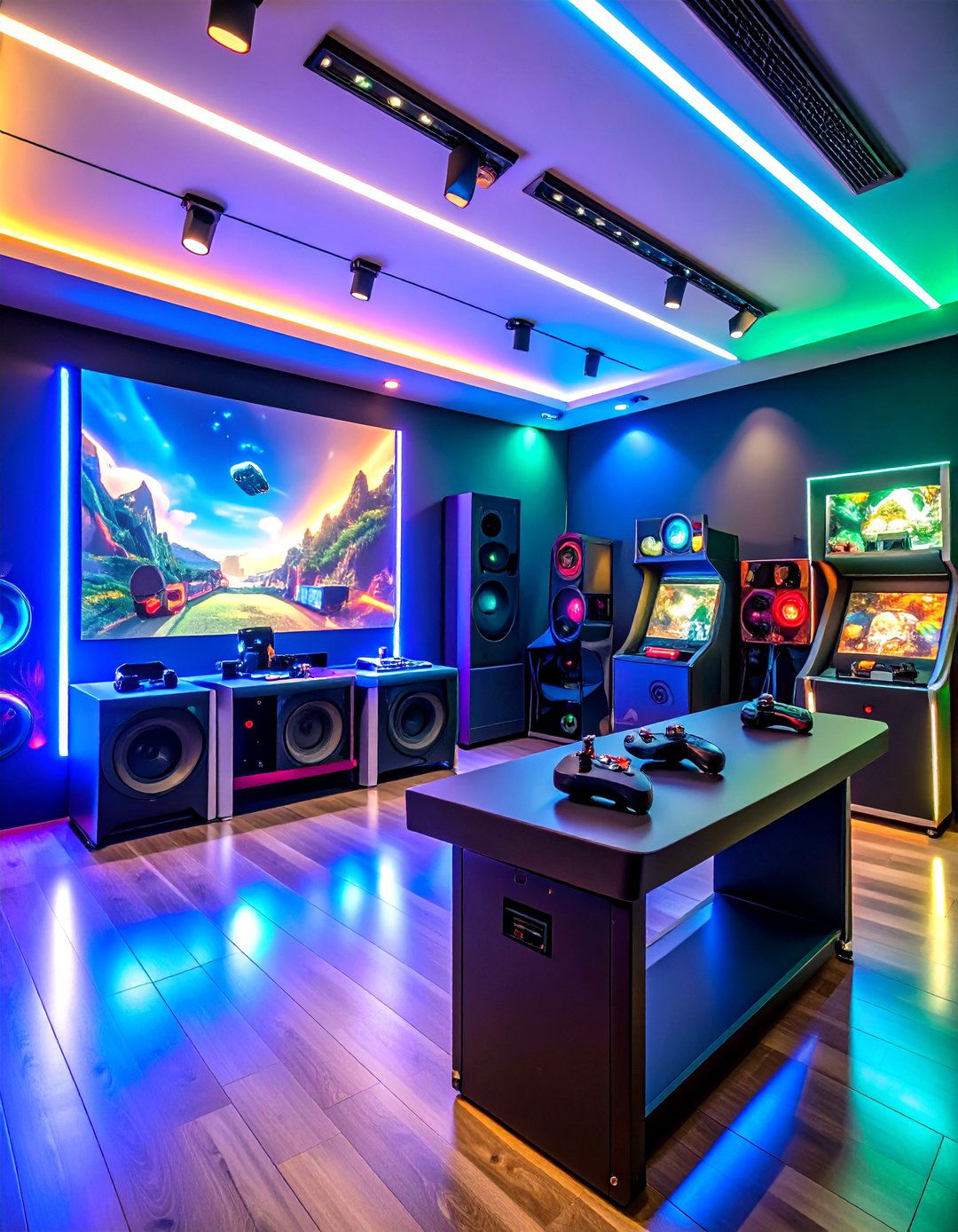 Projection Based Arcade Room Wall - 25 arcade room ideas