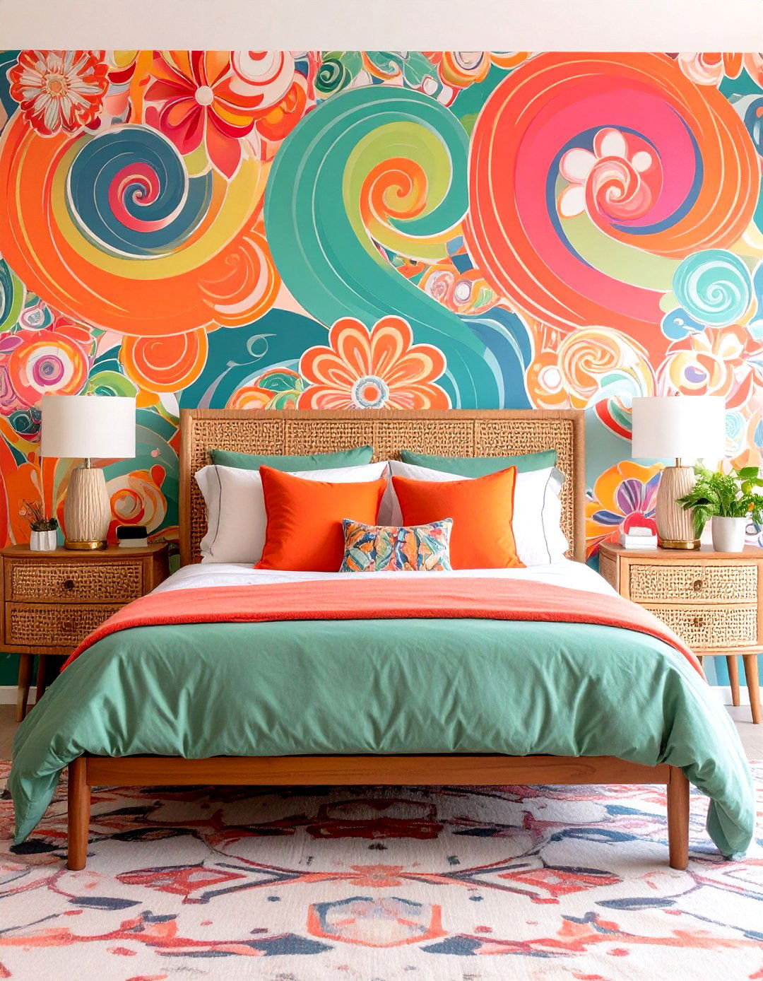 Psychedelic Wallpaper Makes a Power Statement - 25 70s bedroom decor ideas
