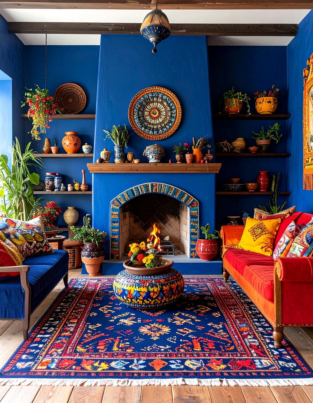 Pueblan Indigo Mexican Paint Color for Refined Contrast - 25 mexican interior paint colors