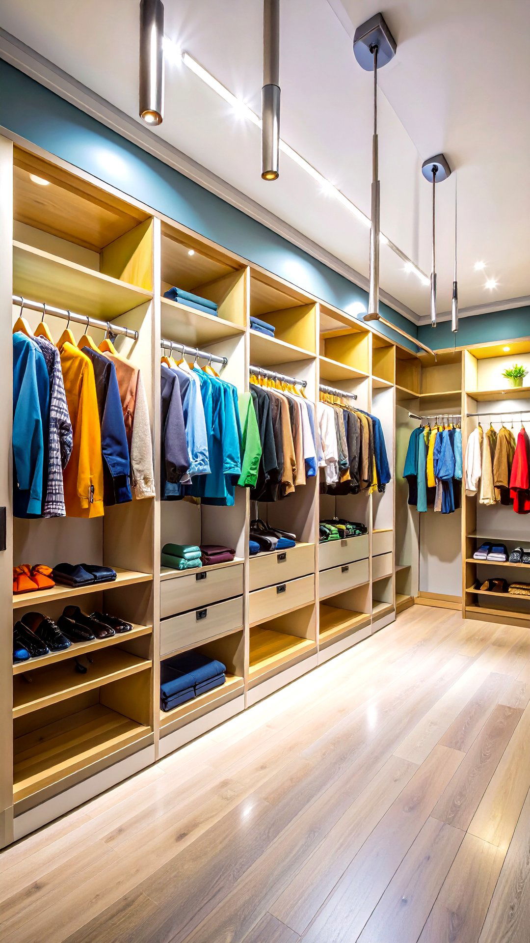 Pull Down Rods for High Ceiling Clothes Storage - 25 clothes storage ideas
