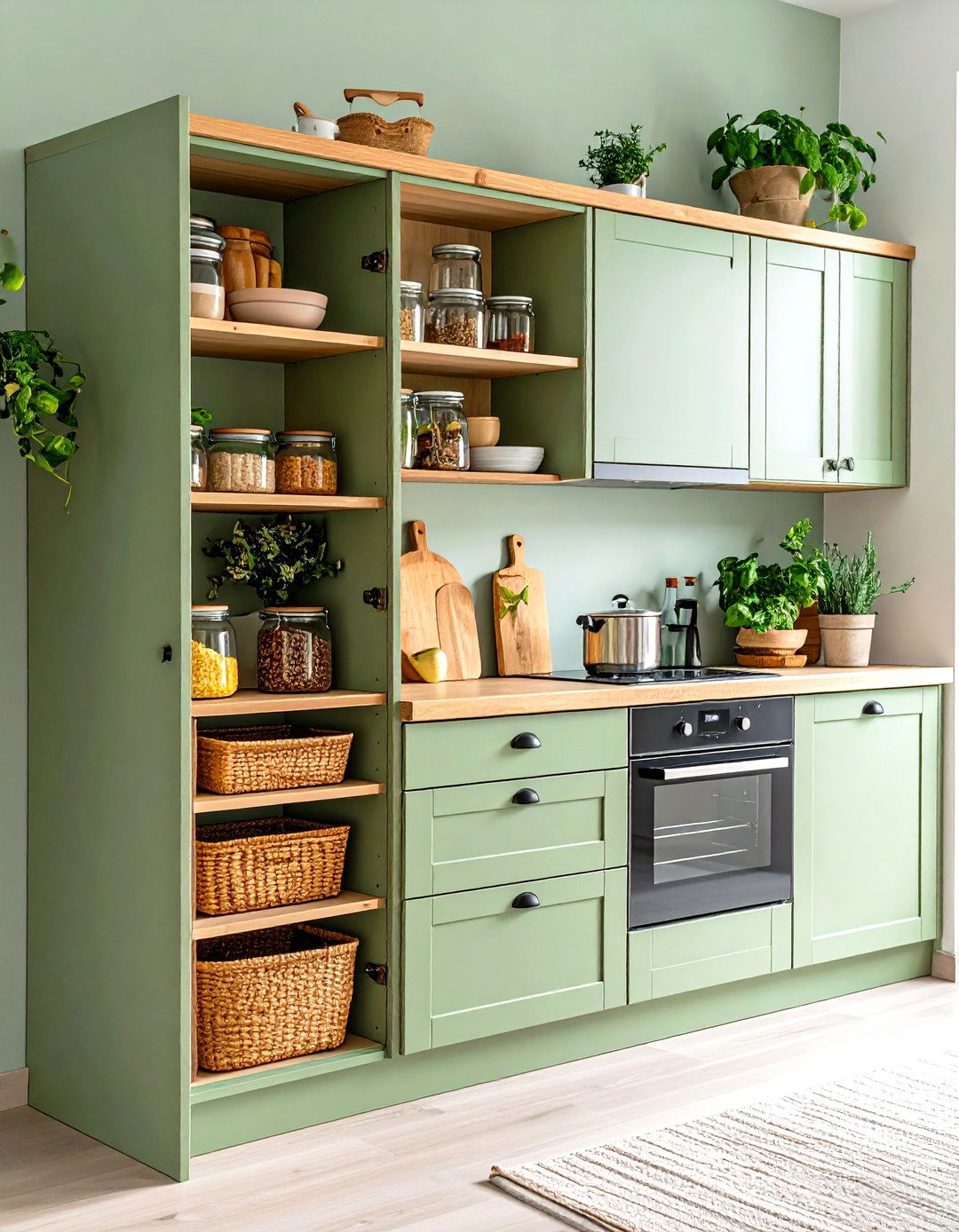Pull Out Pantry Systems Reduce Visual Noise - 25 minimalist kitchen ideas