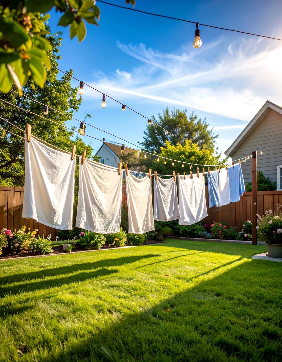 Pulley Clothesline System for Breezy One Stop Hanging - 25 outdoor clothesline ideas
