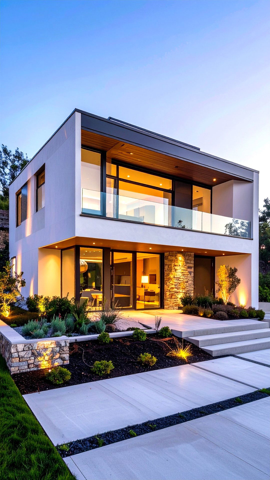 Pure White Cube Elevation - 25 minimalist house exterior ideas