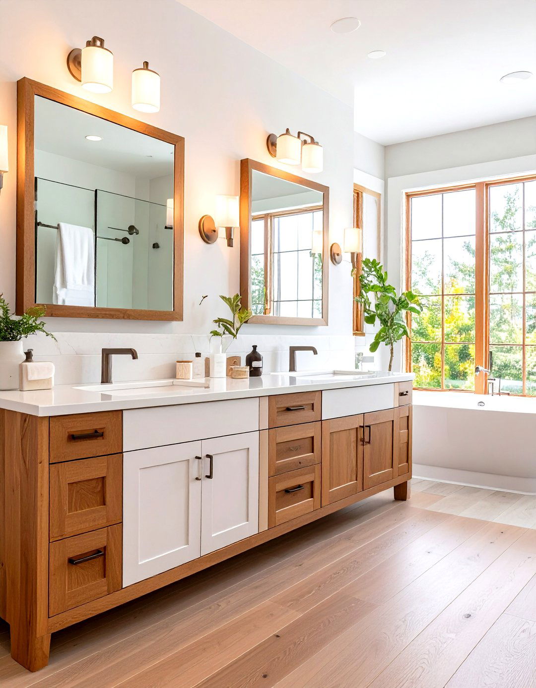 Push Latch Cabinetry Eliminates Handles - 25 minimalist bathroom ideas