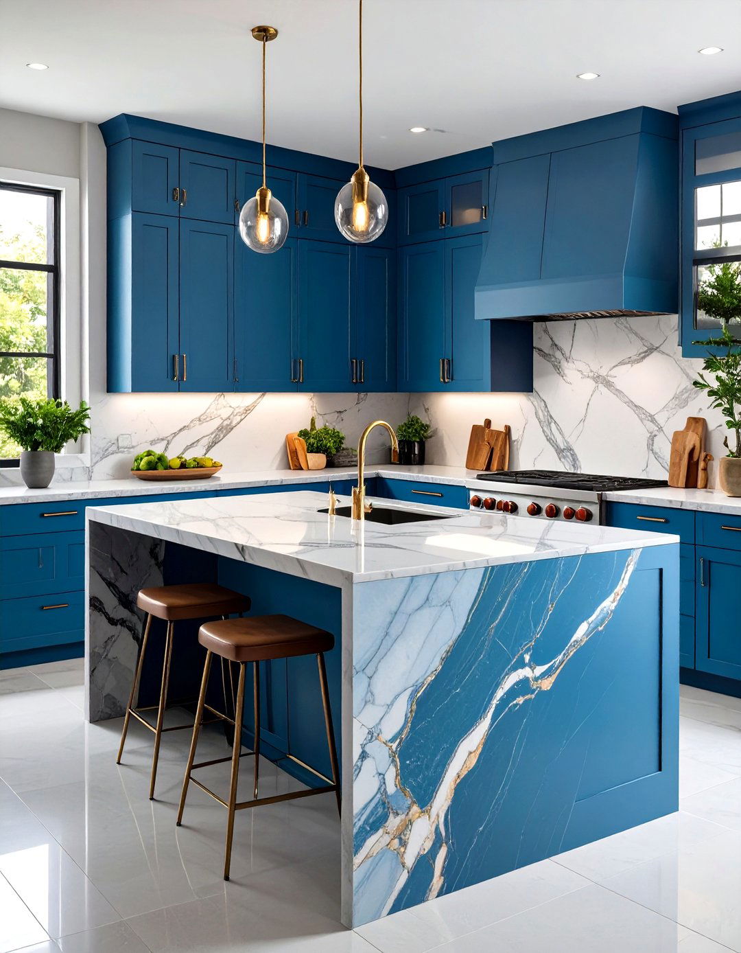 Quartzite Countertop Showcasing Dramatic Veins - 25 outdoor kitchen countertop ideas