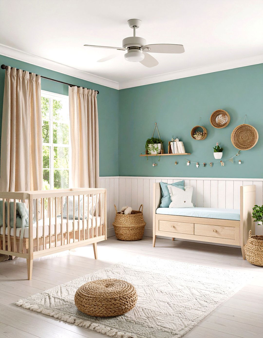 Quietude Inspired Green and Cream Scheme - 25 dark green nursery ideas