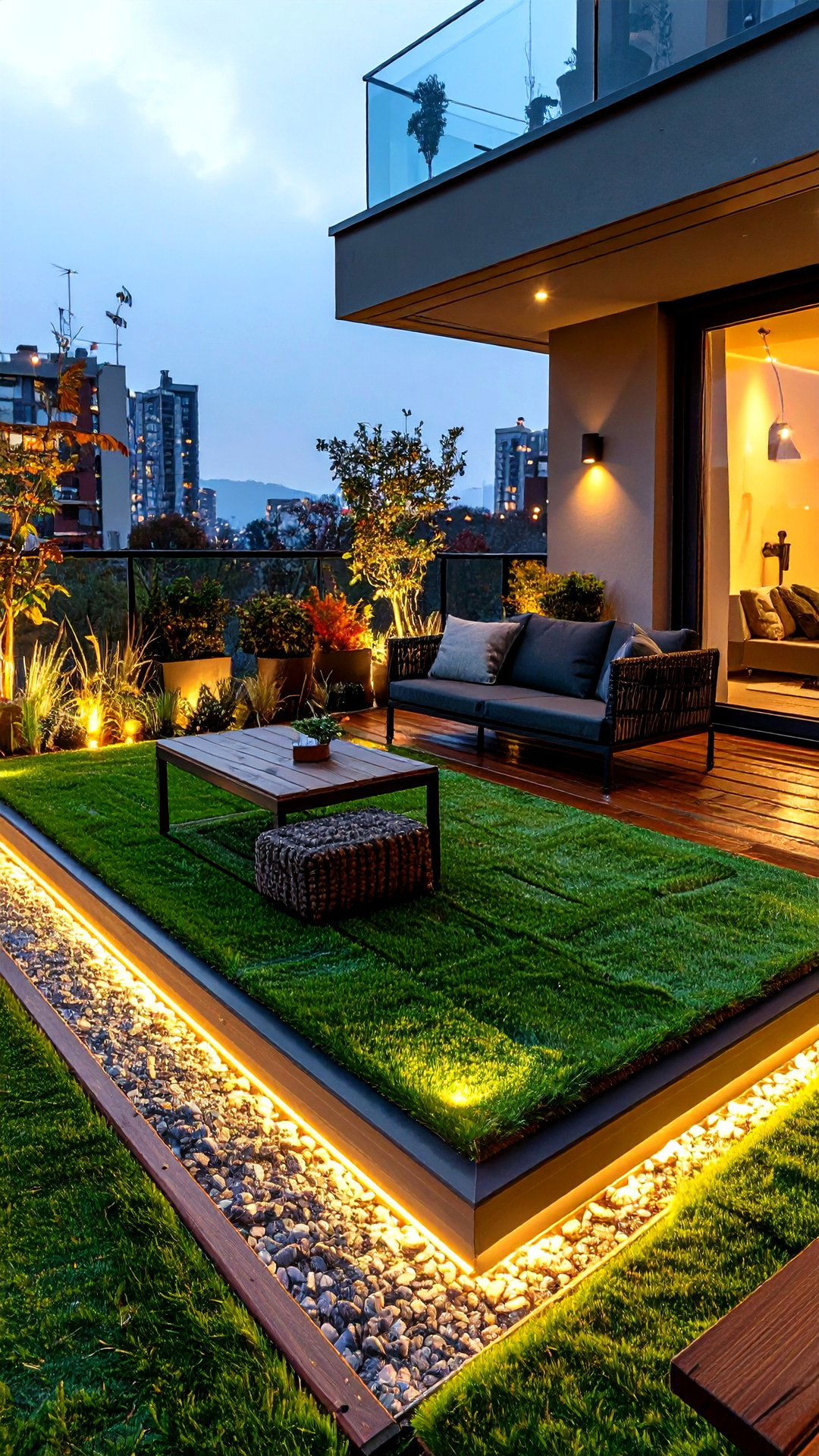 Rain Ready Raised Grass Panels with Drainage Layer - 25 artificial grass balcony design