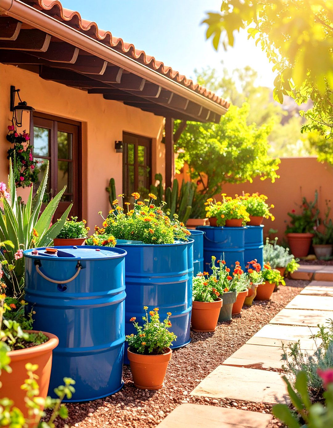 Rainwater Barrels Sustain a Thirsty Backyard Ethically - 25 arizona backyard ideas
