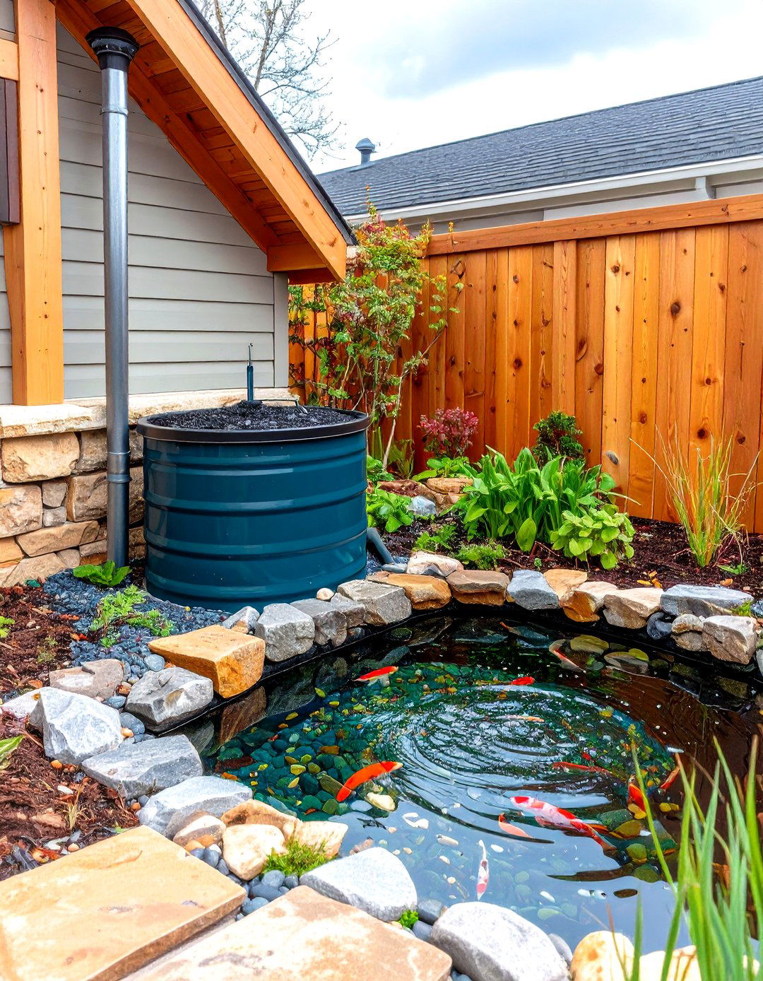 Rainwater Harvested Top Up System - 25 koi pond ideas