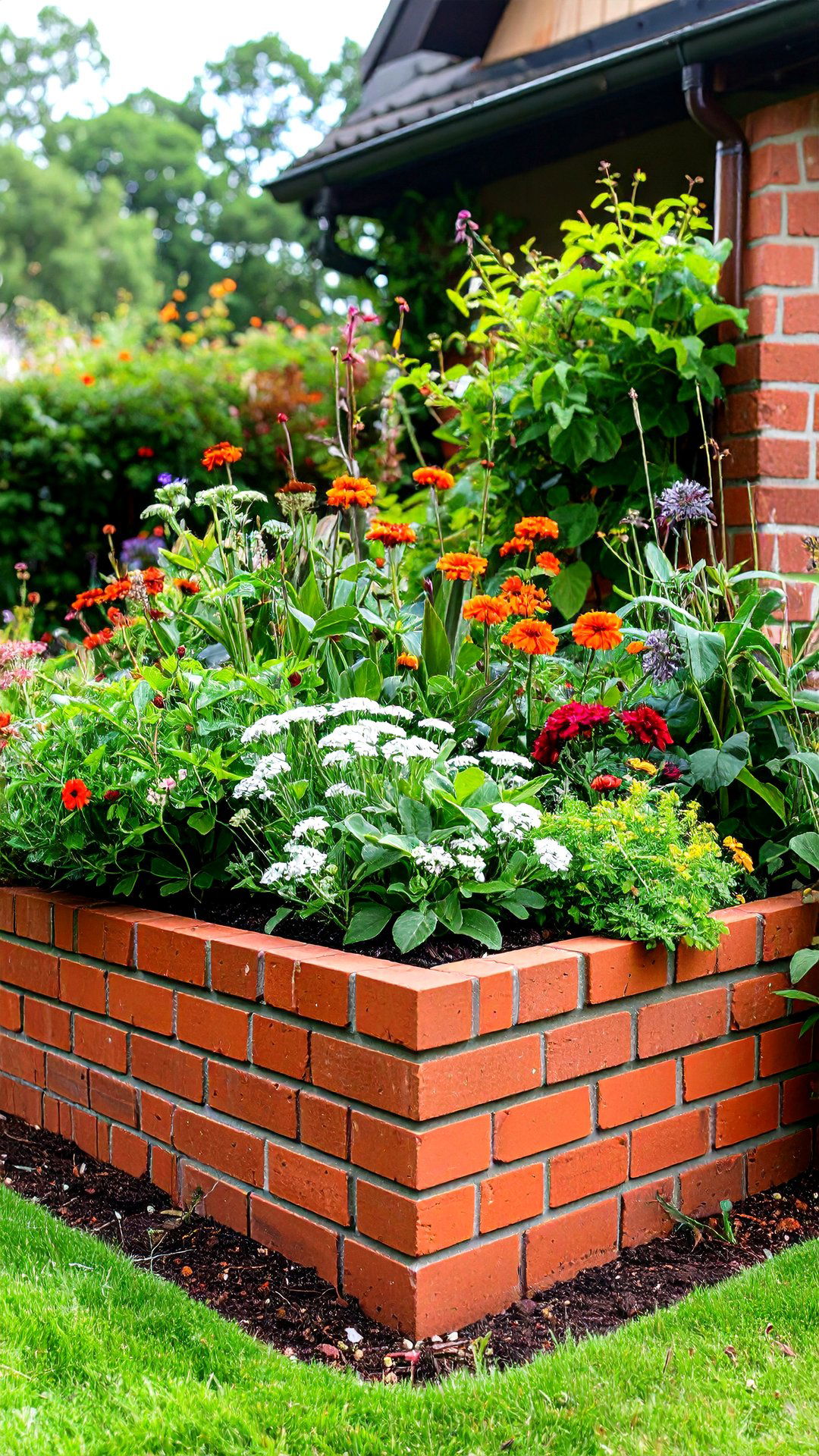 Raised Brick Edging Planter Wall - 25 brick edging ideas